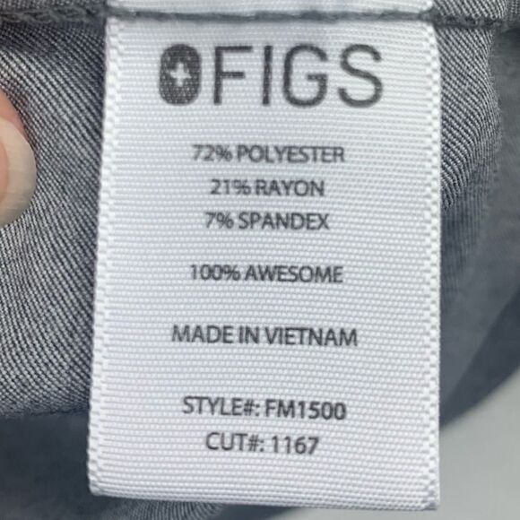 FIGS Leon Three-Pocket Graphite Gray Scrub Top M EUC - Picture 8 of 10